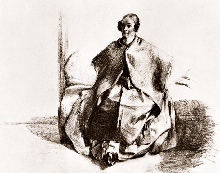  Adolpyh Von Menzel —— 披斗篷的女人